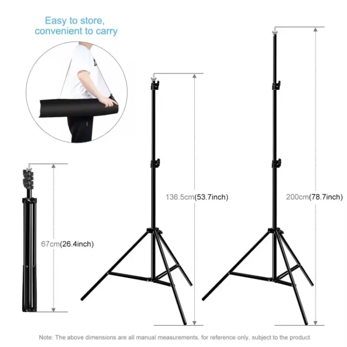2M Backdrop Stand – Adjustable 2x3M Photography Background Stand