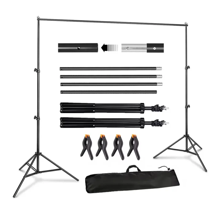 Heavy Duty Backdrop Stand – Adjustable 2.8M x 3M Photography Background Stand