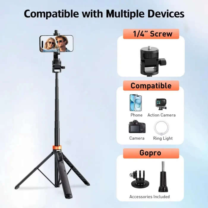 KingJoy M080 Portable Tripod – Lightweight Travel Camera Tripod in Kenya-screw and accessories