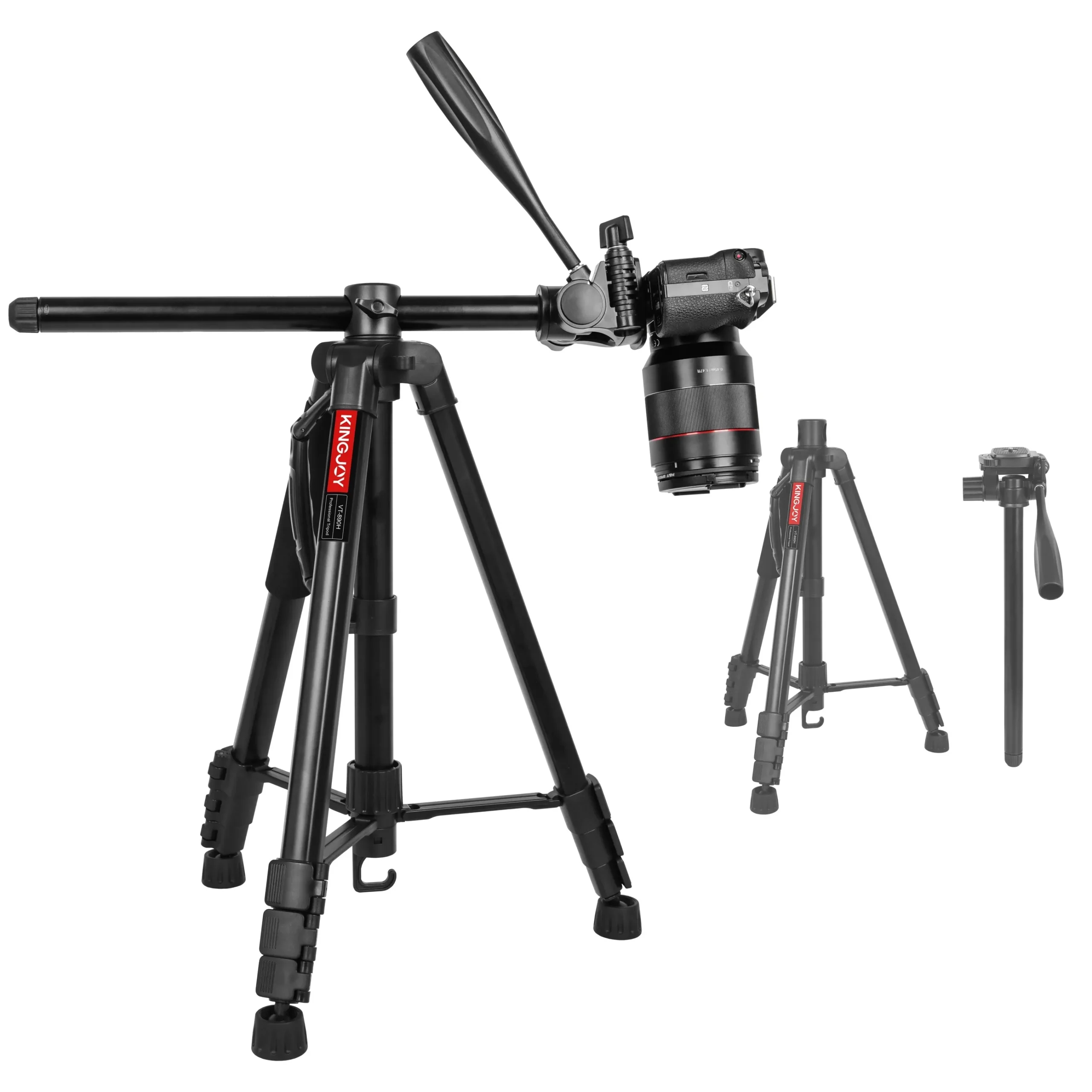 KINGJOY VT-890H Professional Fluid Head Tripod in Kenya-camera and rotating knob