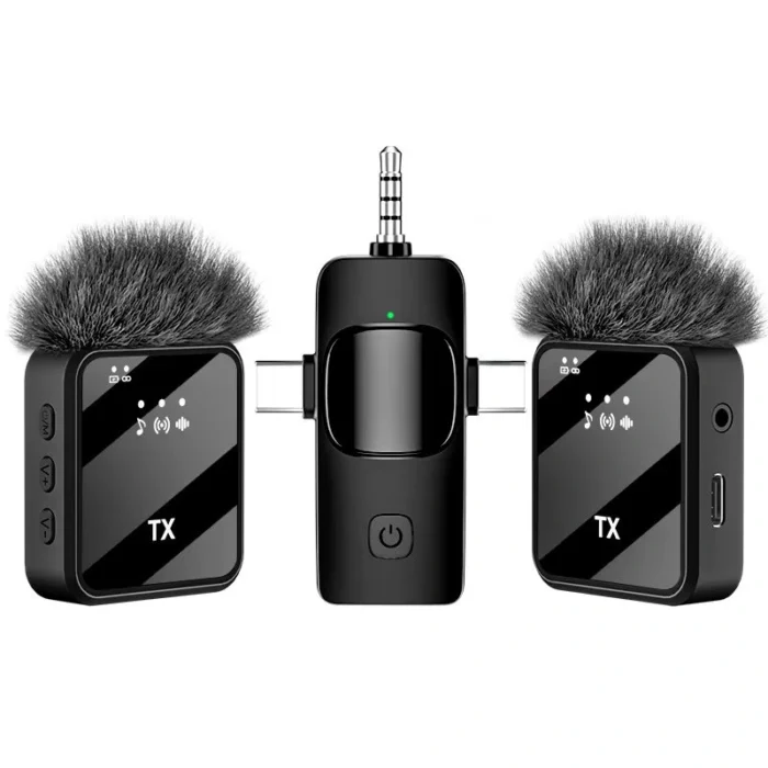 F15 dual wireless lavalier microphone noise cancelling 2-in-1 plug and play for live streaming Nairobi Kenya