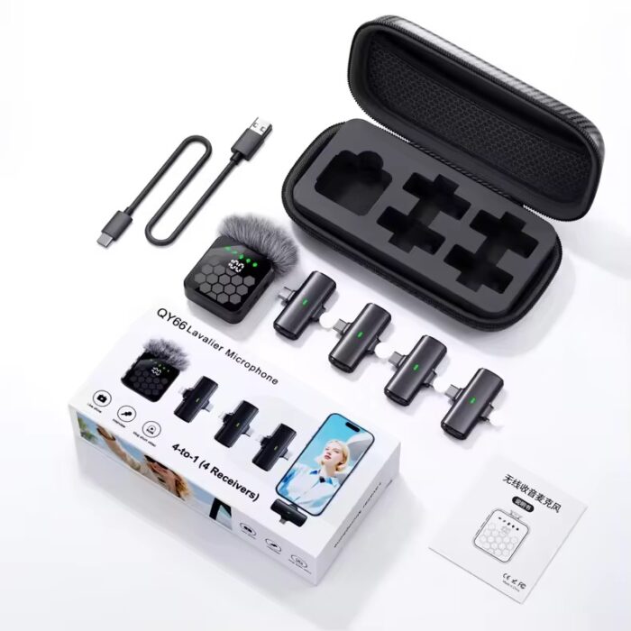 QY66 wireless lavalier microphone clip-on for smartphone recording in Nairobi Kenya