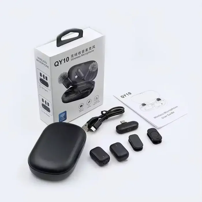 QY10 wireless lapel microphone with clip-on design for smartphones in Nairobi Kenya