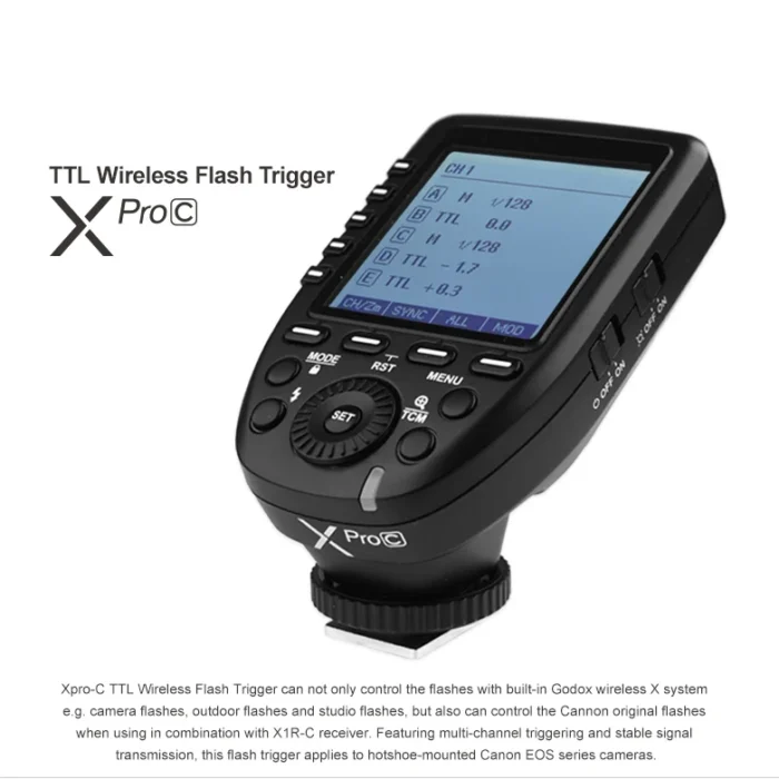 Godox Xpro-C TTL wireless flash trigger for Canon & Nikon camera with LCD display Nairobi, Kenya