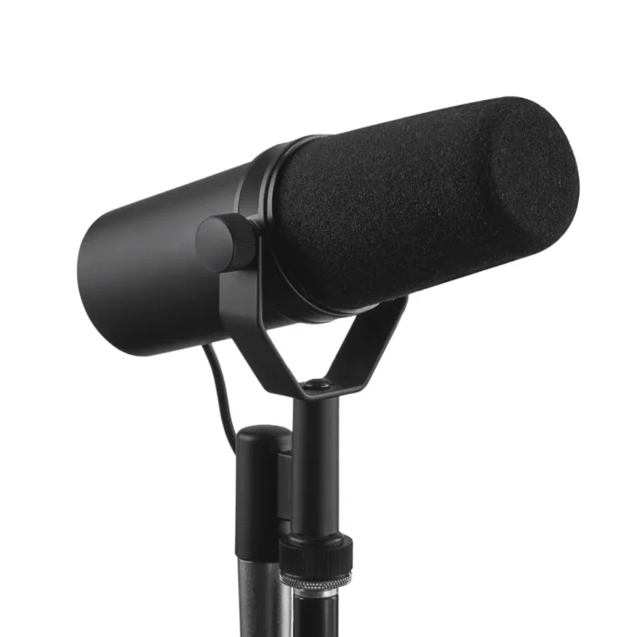 Shure SM7B cardioid dynamic studio microphone in use for podcasting live streaming Nairobi Kenya