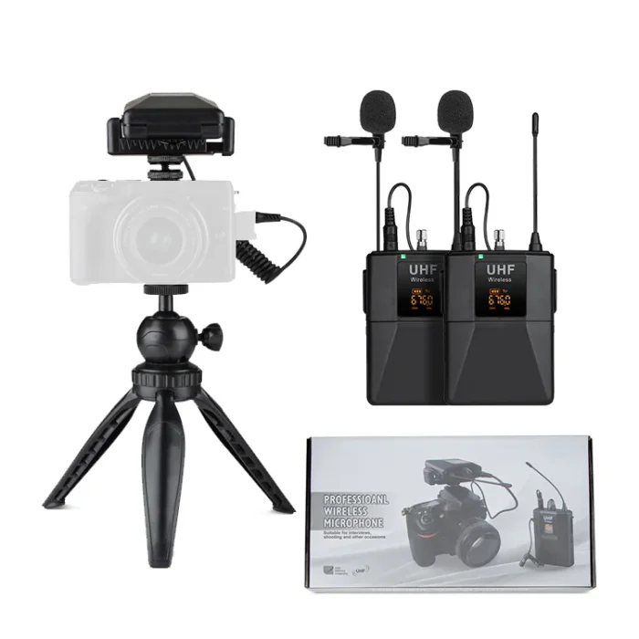 UHF dual channel wireless microphone system 2 headsets 2 lapel lavalier mics for events Nairobi Kenya