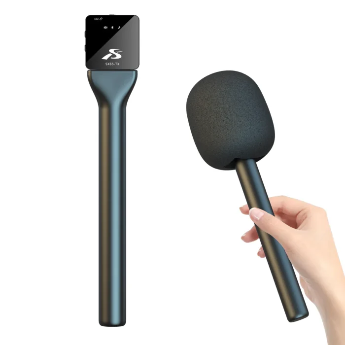 Alternate Text: Universal wireless lavalier microphone interview handheld stick with windproof foam Nairobi